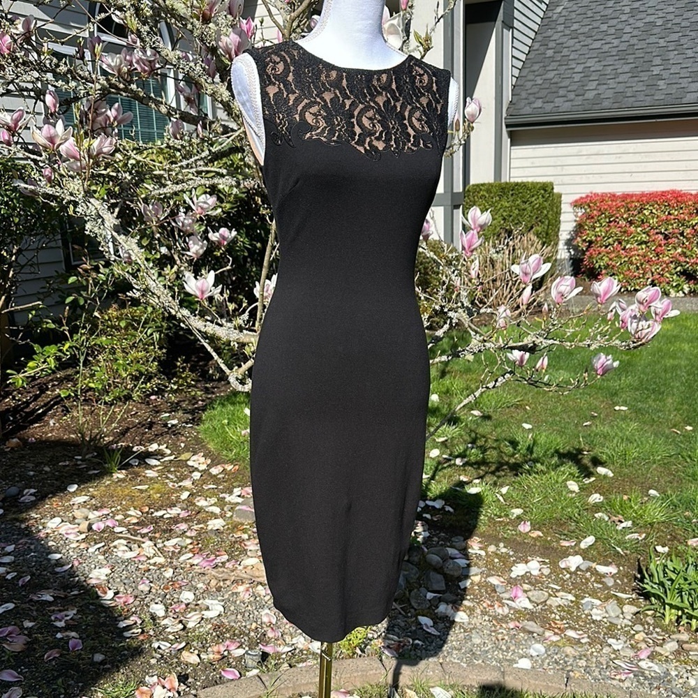 Cache Brand Sleeveless LBD With Lace Detail